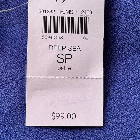 NWT J. Jill Womens Sz SP Open Cardigan Sweater Deep Sea Dolman Sleeve Pockets - Picture 10 of 10